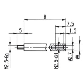 Rallonge Comparateur KAEFER - Diamètre 4mm Longueur 55mm