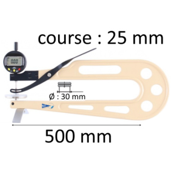 CONTROLEUR EPAISSEUR COURSE : 25 mm ET PROFONDEUR : 500 mm Avec PIED