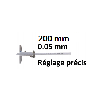 Depth vernier caliper with fine adjustment BLET ref :DEPXX-AG20G2-00 BLET DEPXX-AG20G2-00 : securemail.fr