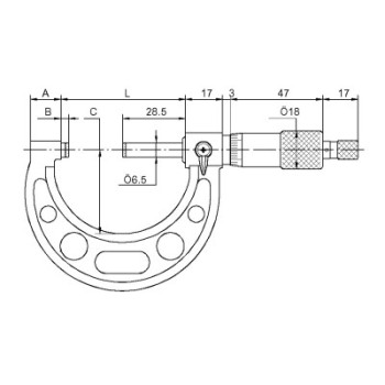 OUTSIDE MICROMETER WITH STANDARD MEASURING FACES BLET ref : MICXX-A0010C00 BLET MICXX-A0010C00 : securemail.fr