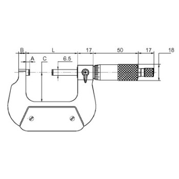 OUTSIDE MICROMETER FOR LEFT HAND WITH STANDARD MEASURING FACES BLET ref : MICXX-A0010C0G BLET MICXX-A0010C0G : securemail.fr