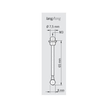 LONG PROB TIP WITH BALL 4mm HAIMER BLET ref : 80.363.00 HAIMER 80.363.00 : securemail.fr
