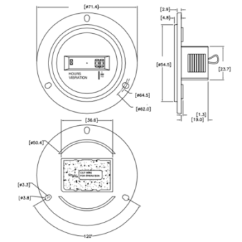 DIGITAL VIBRATION HOUR METER BLET ref : COME2-V02 BLET COME2-V02 : securemail.fr