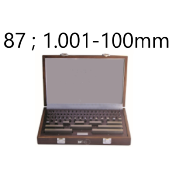 SET OF 87 GAUGE BLOCKS CLASS 2 STEEL 1.001-100MM  BLET