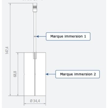TIGE AILETTE Ø34,4 MM LONGUEUR 68,8 MM POUR VISCOSIMETRE BLETRef : ACC85-VTA3440 BLET ACC85-VTA3440 : Instruments de Mesure et C