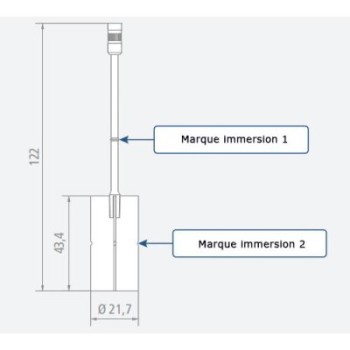 TIGE AILETTE Ø21,7 MM LONGUEUR 43,4 MM POUR VISCOSIMETRE BLETRef : ACC85-VTA2170 BLET ACC85-VTA2170 : Instruments de Mesure et C