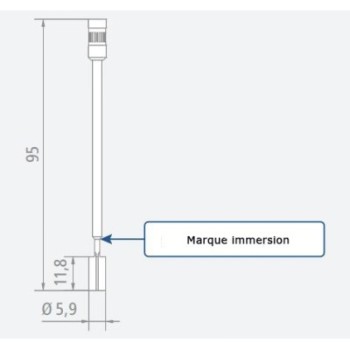 TIGE AILETTE Ø5,9 MM LONGUEUR 11,8 MM POUR VISCOSIMETRE BLETRef : ACC85-VTA0590 BLET ACC85-VTA0590 : Instruments de Mesure et Co