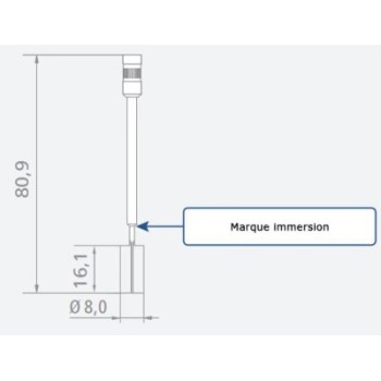 VANE SPINDLE Ø8,0 MM LONGUEUR 16,1 MM FOR VISCOSIMETER BLET