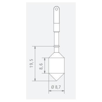 SPINDLE Ø8,7 MM FOR VOLUME 2,1 ML FOR VISCOSIMETER BLETRef : ACC85-VTV0021 BLET ACC85-VTV0021 : securemail.fr