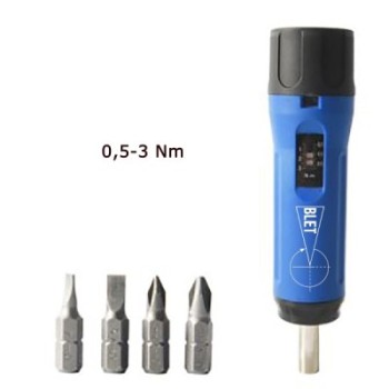 ECONOMICAL TORQUE DRIVER AVEC 4 EMBOUTS 0,5-3 Nm BLETRef : CLET5-TAEN030 BLET CLET5-TAEN030 : securemail.fr