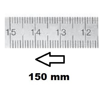 HORIZONTAL FLEXIBLE RULE CLASS II RIGHT TO LEFT 150 MM SECTION 18x0,5 MMREF : RGH96-D2150C0M0 BLET RGH96-D2150C0M0 : securemail.