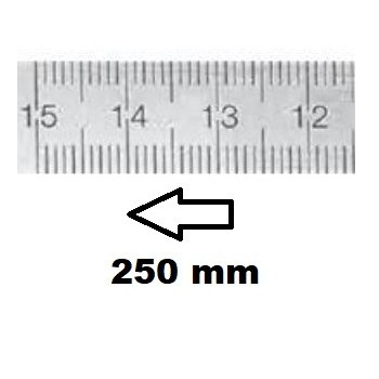REGLET GRADUE HORIZONTAL CLASSE II ZÉRO À DROITE 250 MM SECTION 13x0,5 MMREF : RGH96-D2250B0M0 BLET RGH96-D2250B0M0 : Instrument