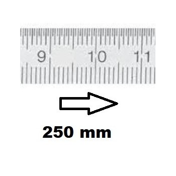 HORIZONTAL FLEXIBLE RULE CLASS II LEFT TO RIGHT 250 MM SECTION 13x0,5 MM
