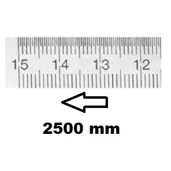 REGLET GRADUE HORIZONTAL CLASSE II ZÉRO À DROITE 2500 MM SECTION 20x1 MMBR