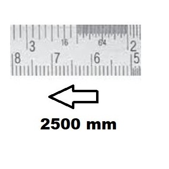 HORIZONTAL FLEXIBLE RULE CLASS II RIGHT TO LEFT 2500 MM SECTION 18x0,5 MM