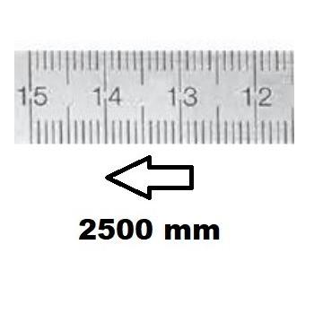 HORIZONTAL FLEXIBLE RULE CLASS II RIGHT TO LEFT 2500 MM SECTION 18x0,5 MM