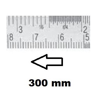 HORIZONTAL FLEXIBLE RULE CLASS II RIGHT TO LEFT 300 MM SECTION 18x0,5 MM