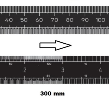 HORIZONTAL FLEXIBLE RULE CLASS II LEFT TO RIGHT 300 MM SECTION 30x1 MM
