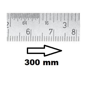 REGLET GRADUE HORIZONTAL CLASSE II ZÉRO À GAUCHE 300 MM SECTION 18x0,5 MMBR
