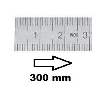 HORIZONTAL FLEXIBLE RULE CLASS II LEFT TO RIGHT 300 MM SECTION 18x0,5 MM