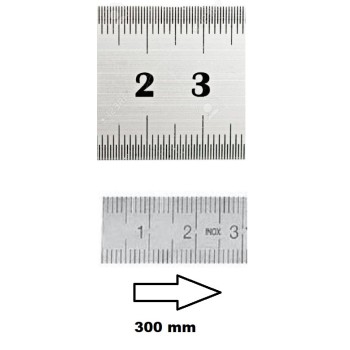 HORIZONTAL FLEXIBLE RULE CLASS II LEFT TO RIGHT 300 MM SECTION 13x0,5 MM