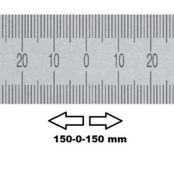 HORIZONTAL FLEXIBLE RULE MIDDLE ZERO 300 MM SECTION 30x1 MM
