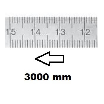 REGLET GRADUE HORIZONTAL CLASSE II ZÉRO À DROITE 3000 MM SECTION 30x1 MMBR