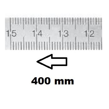 REGLET GRADUE HORIZONTAL CLASSE II ZÉRO À DROITE 400 MM SECTION 18x0,5 MMBR