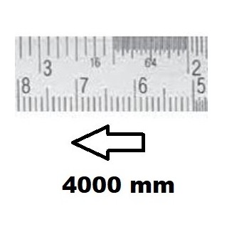REGLET GRADUE HORIZONTAL CLASSE II ZÉRO À DROITE 4000 MM SECTION 30x1 MMBR