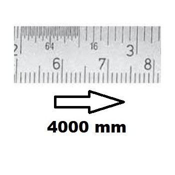 REGLET GRADUE HORIZONTAL CLASSE II ZÉRO À GAUCHE 4000 MM SECTION 30x1 MMBR