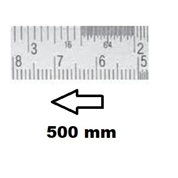 HORIZONTAL FLEXIBLE RULE CLASS II RIGHT TO LEFT 500 MM SECTION 40x2 MM