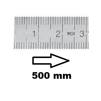 REGLET GRADUE HORIZONTAL CLASSE II ZÉRO À GAUCHE 500 MM SECTION 20x1 MMBR