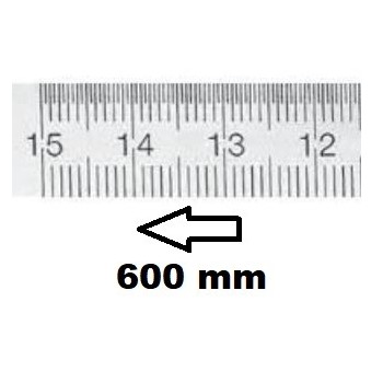 REGLET GRADUE HORIZONTAL CLASSE II ZÉRO À DROITE 600 MM SECTION 30x1 MMBR