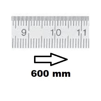 REGLET GRADUE HORIZONTAL CLASSE II ZÉRO À GAUCHE 600 MM SECTION 30x1 MMBR