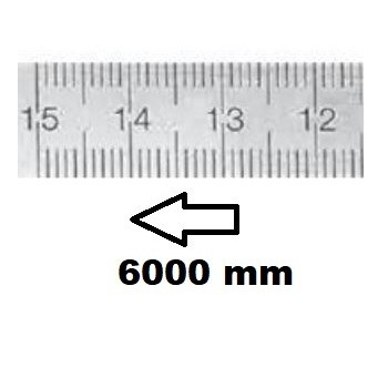 HORIZONTAL FLEXIBLE RULE CLASS II RIGHT TO LEFT 6000 MM SECTION 18x0,5 MM