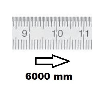 HORIZONTAL FLEXIBLE RULE CLASS II LEFT TO RIGHT 6000 MM SECTION 18x0,5 MM