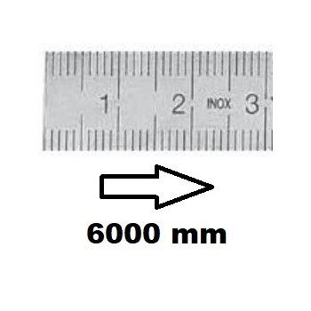 REGLET GRADUE HORIZONTAL CLASSE II ZÉRO À GAUCHE 6000 MM SECTION 20x1 MMBR