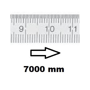REGLET GRADUE HORIZONTAL CLASSE II ZÉRO À GAUCHE 7000 MM SECTION 30x1 MMBR