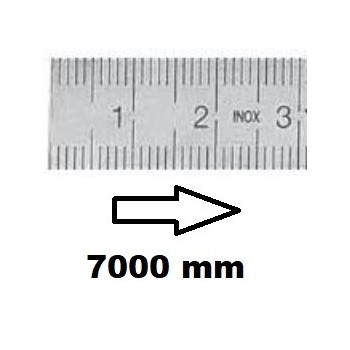 REGLET GRADUE HORIZONTAL CLASSE II ZÉRO À GAUCHE 7000 MM SECTION 30x1 MMBR
