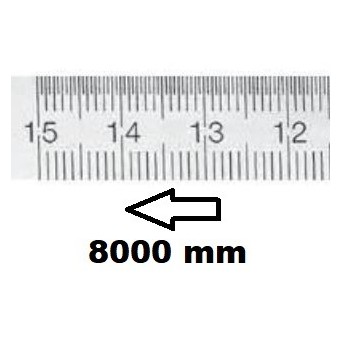 REGLET GRADUE HORIZONTAL CLASSE II ZÉRO À DROITE 8000 MM SECTION 30x1 MMBR