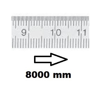 REGLET GRADUE HORIZONTAL CLASSE II ZÉRO À GAUCHE 8000 MM SECTION 30x1 MMBR
