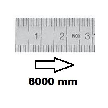 REGLET GRADUE HORIZONTAL CLASSE II ZÉRO À GAUCHE 8000 MM SECTION 30x1 MMBR