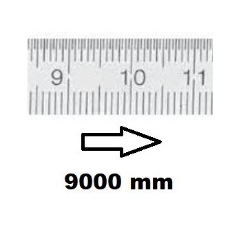 REGLET GRADUE HORIZONTAL CLASSE II ZÉRO À GAUCHE 9000 MM SECTION 30x1 MMBR