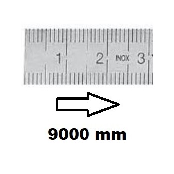 REGLET GRADUE HORIZONTAL CLASSE II ZÉRO À GAUCHE 9000 MM SECTION 30x1 MMBR