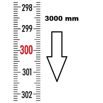 VERTICAL FLEXIBLE RULE AUTOCOLLANT ZERO AT THE TOP LENGTH 3000 MM