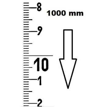 VERTICAL FLEXIBLE RULE AUTOCOLLANT ZERO AT THE TOP 10 COUNTING LENGTH 1000 MM