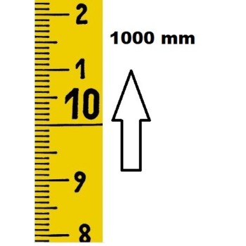 VERTICAL FLEXIBLE RULE ZERO AT THE BOTTOM 10 COUNTING LENGTH 1000 MM COATING NYLON