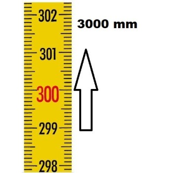 REGLET GRADUE VERTICAL AUTOCOLLANT ZÉRO EN BAS LONGUEUR 3000 MM REVETEMENT NYLONREF : RGVR1-00B03N-A BLET RGVR1-00B03N-A : Instr