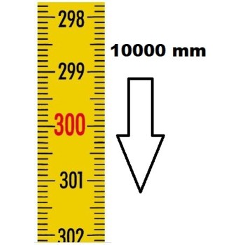 VERTICAL FLEXIBLE RULE AUTOCOLLANT ZERO AT THE TOP LENGTH 10000 MM COATING NYLON